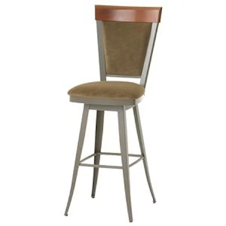 Customizable 26" Eleanor Swivel Counter Stool with Upholstered Seat and Back